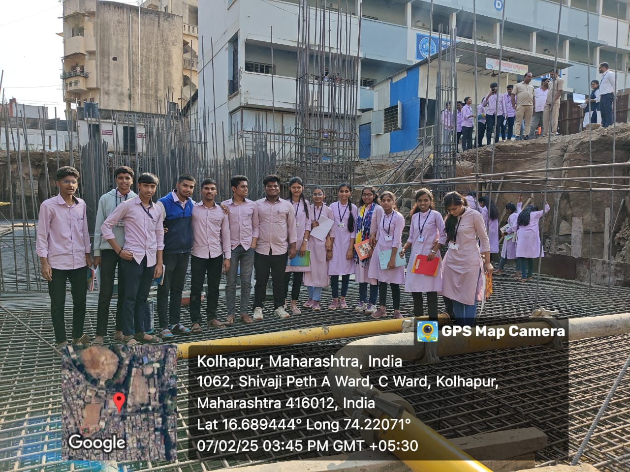 Industry visit to “under construction site of proposed building of New College at shivaji peth, Kolhapur”